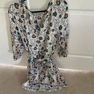 Lucky Brand Tie front button down shirt dress